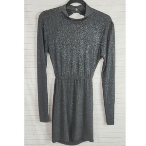 LUCY IN THE SKY Black Crystal Open Back Dress, SZ LARGE